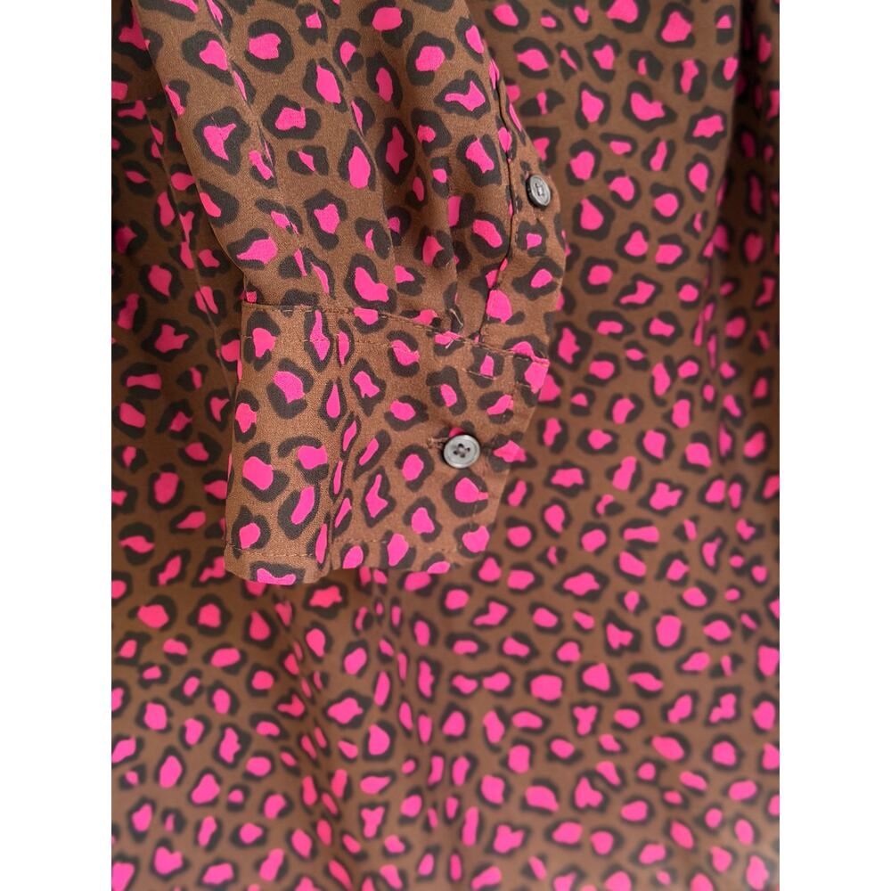Banana Republic Dillon Button Up Leopard Print Workwear Blouse Size Small - Picture 5 of 9